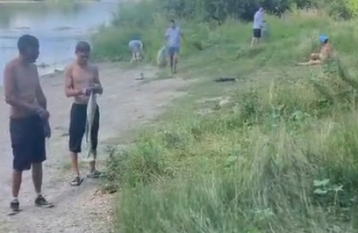 очищают пляж