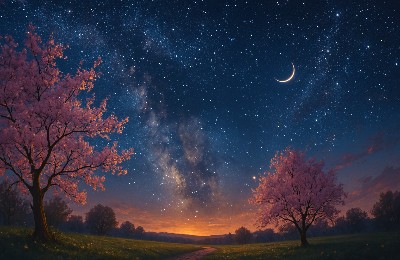 весенний вечер, звездное небо