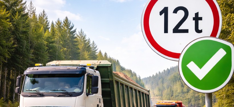 большегруз на дороге