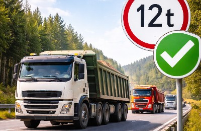 большегруз на дороге