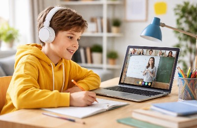 школьник на дистанционке