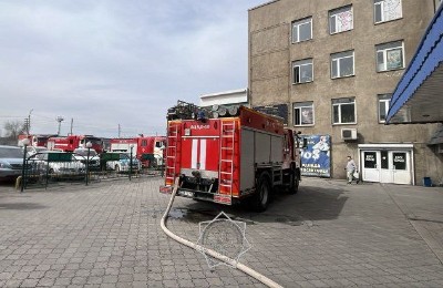 тушение пожара на рынке