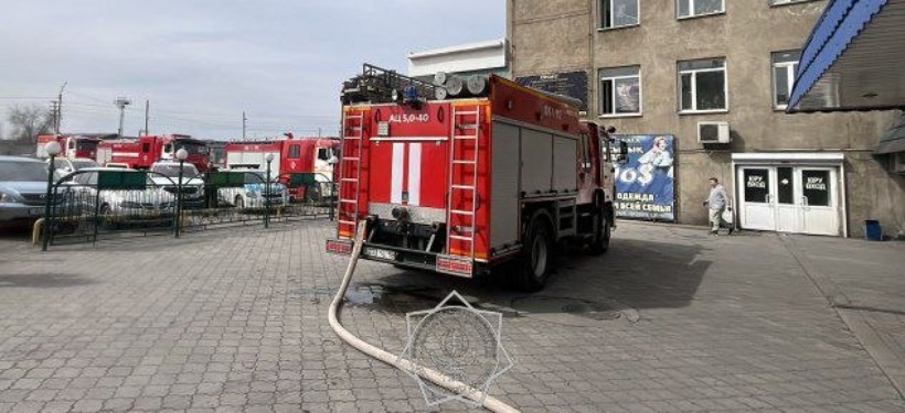 тушение пожара на рынке