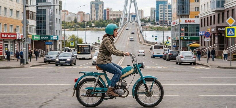 мопед, ескерту, жол ережесі