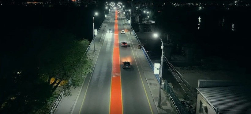 разметка на мосту