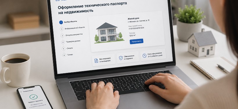 оформляет техпаспорт на недвижимость