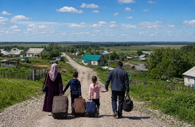 қаладан ауылға, Бесқарағай, қоныс аудару